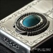Photo3: Zippo Acrylic Imitation Turquoise Metal Tribal Etching Oxidized Silver Plating Japan Limited Oil Lighter (3)