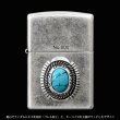 Photo2: Zippo Acrylic Imitation Turquoise Metal Oxidized Silver Plating Barrel Finished Japan Limited Oil Lighter (2)