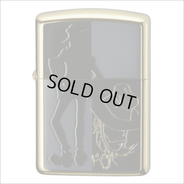 Photo1: Zippo Lupin the Third Jigen Gold Plating Both Sides Etching Japan Limited Oil Lighter (1)