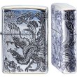 Photo1: Zippo Flying Phoenix 2-sides Etching Oxidized Silver Plating Japan Limited Oil Lighter (1)