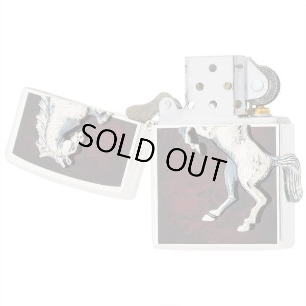 Photo3: Zippo Winning Whinny Horse Metal Deep Red Silver Plating Japan Limited Oil Lighter (3)