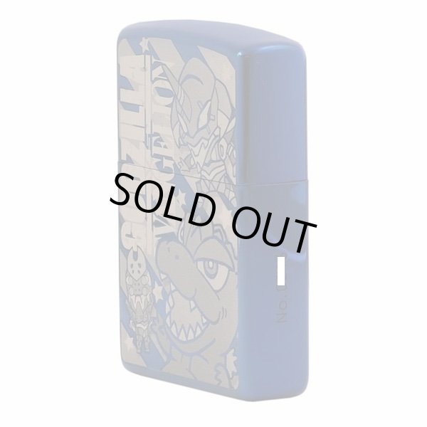 Photo2: Zippo Godzilla Evangelion Eva Deformation Etching Blue Japan Limited #0001 Oil Lighter (2)