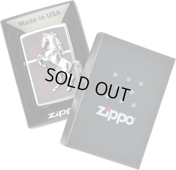 Photo5: Zippo Winning Whinny Horse Metal Deep Red Silver Plating Japan Limited Oil Lighter (5)