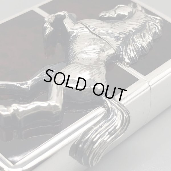 Photo4: Zippo Winning Whinny Horse Metal Deep Red Silver Plating Japan Limited Oil Lighter (4)