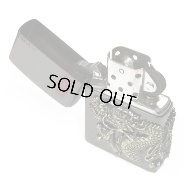 Photo5: Vintage Zippo Dragon Ryujin Kanji 龍神 Ryu 3-Sides Metal Black Nickel Japan Limited Oil Lighter (5)