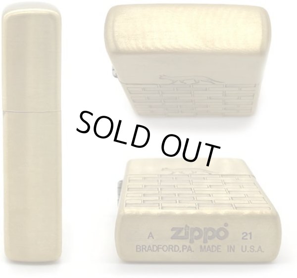 Photo3: Zippo Cat Walk Oxidized Brass Plating Both Sides Etching Japan Limited Oil Lighter (3)