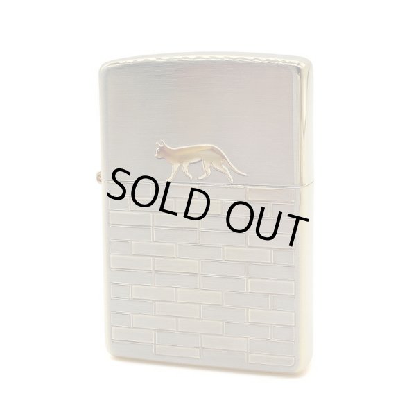 Photo1: Zippo Cat Walk Silver Gold Plating Both Sides Etching Japan Limited Oil Lighter (1)