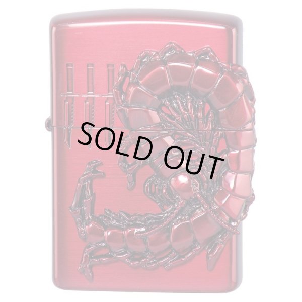 Photo1: Zippo Venom Big Centipede Metal Etching Red Plating Japan Limited Oil Lighter (1)