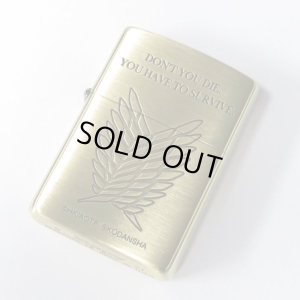 Photo1: Zippo Attack on Titan Survey Corps 進撃の巨人 Etching Oxidized Brass Japan Limited Oil Lighter (1)