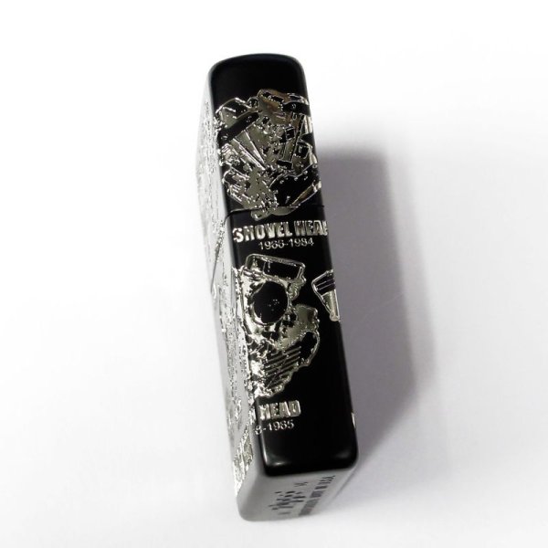 Photo3: Zippo Harley Davidson Japan Limited Engine Design 3-sides Etching Matte Black Silver Plating HDP-45 Oil Lighter (3)