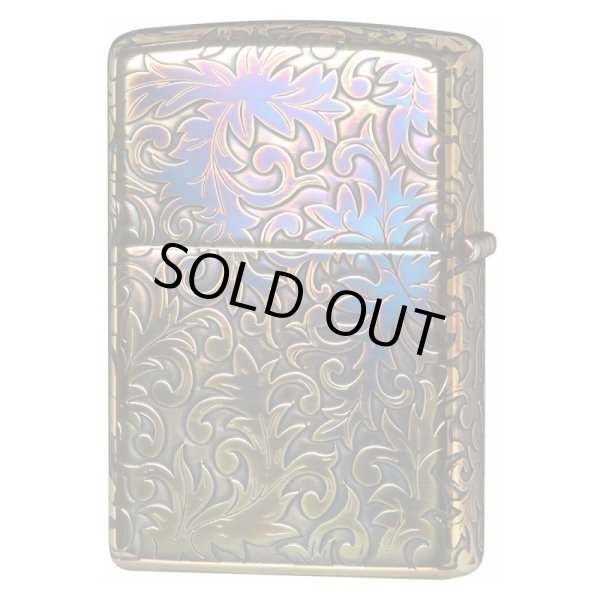 Photo2: Zippo Classic Arabesque Logo Oxidized Gold Plating 5-Sides Etching Japan Limited Oil Lighter (2)