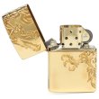 Photo2: Zippo Stream Dragon 3-Sides Etching Oxidized Brass Plating Gold Tank Japan Limited Oil Lighter (2)