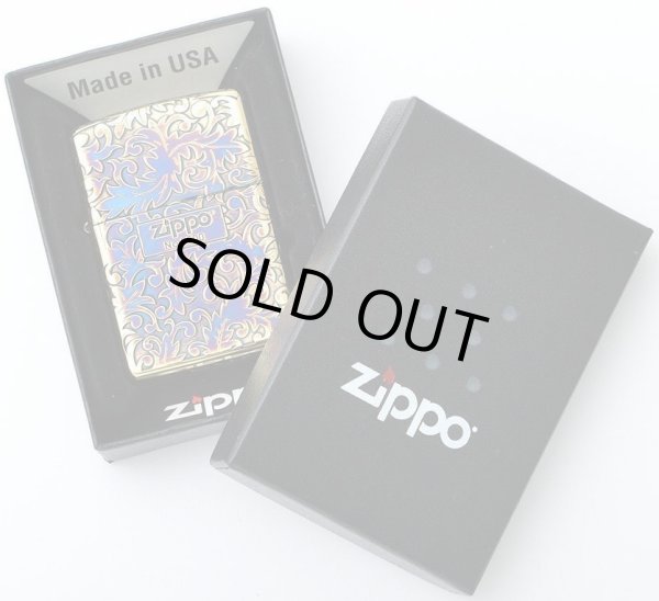 Photo3: Zippo Classic Arabesque Logo Oxidized Gold Plating 5-Sides Etching Japan Limited Oil Lighter (3)