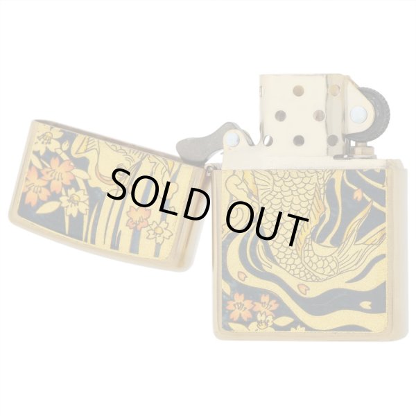 Photo3: Zippo Ukiyoe Carp Real Gold Leaf Plating Epoxy Resin Coating Japan Limited Oil Lighter (3)