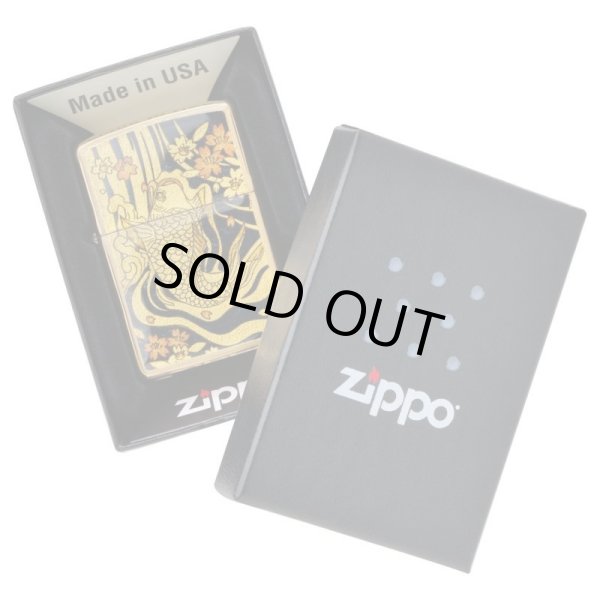Photo4: Zippo Ukiyoe Carp Real Gold Leaf Plating Epoxy Resin Coating Japan Limited Oil Lighter (4)