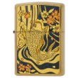 Photo1: Zippo Ukiyoe Carp Real Gold Leaf Plating Epoxy Resin Coating Japan Limited Oil Lighter (1)