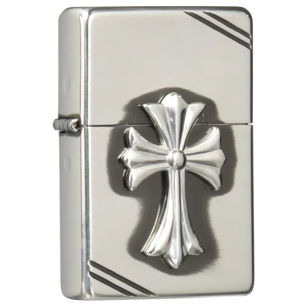 Photo1: Zippo Sterling Silver Gothic Cross Metal #14 Flat Top Japan Limited Oil Lighter (1)
