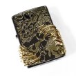 Photo2: Zippo Dragon Claw 4-sides Metal Black Nickel Gold Plating Etching Japan Limited Oil Lighter (2)