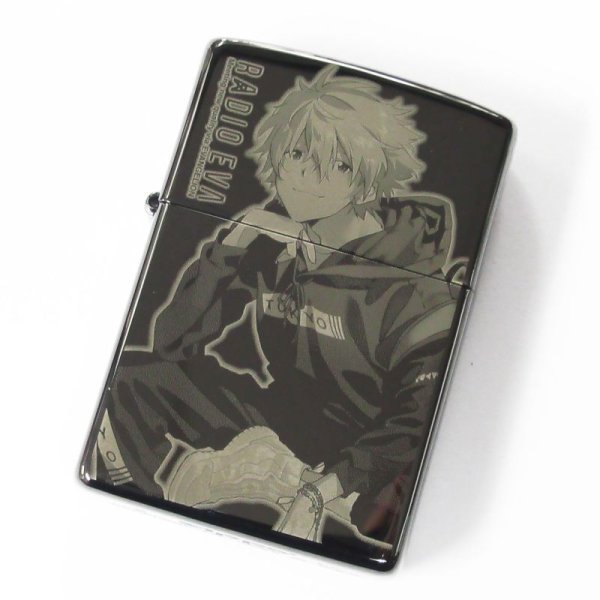 Photo1: Zippo Evangelion RADIO EVA 10th Anniversary 2nd Kaworu Laser Engraving Black Titanium Japan Limited Oil Lighter (1)