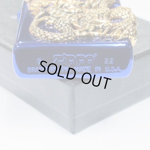 Photo4: Zippo Rampage Gold Dragon 2-sides Metal Turquoise Blue Japan 100 Limited Oil Lighter (4)