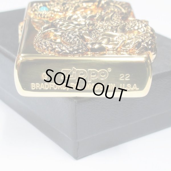 Photo4: Zippo Rampage Gold Dragon 2-sides Metal Turquoise Japan 100 Limited Oil Lighter (4)