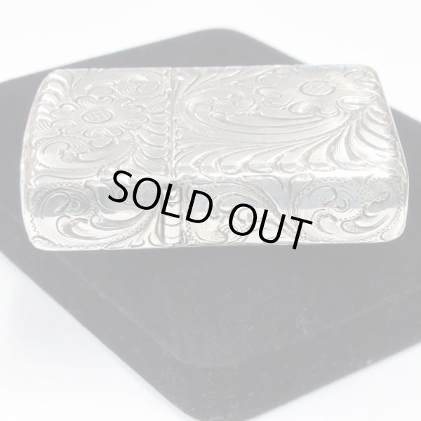 Photo5: Sterling Silver Zippo Armor Case 5-sides Hand Carved Arabesque SILVER KING USV4 Oil Lighter (5)