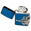 Photo3: Zippo Big Eagle Feather 3-sides Metal Turquoise Ion Blue Japan Limited Oil Lighter (3)