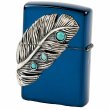 Photo4: Zippo Big Eagle Feather 3-sides Metal Turquoise Ion Blue Japan Limited Oil Lighter (4)