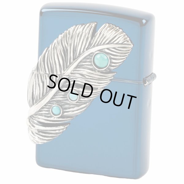 Photo4: Zippo Big Eagle Feather 3-sides Metal Turquoise Ion Blue Japan Limited Oil Lighter (4)