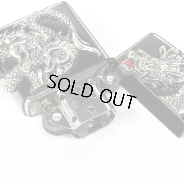 Photo3: Zippo Rampage Dragon 2-sides Metal Red Coral Black Nickel Japan Limited Oil Lighter (3)