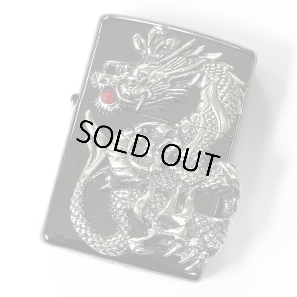 Photo1: Zippo Rampage Dragon 2-sides Metal Red Coral Black Nickel Japan Limited Oil Lighter (1)