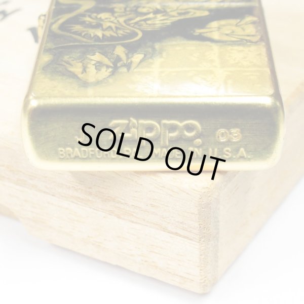 Photo7: Vintage Zippo Dragon Ryu Real Gold Leaf Plating Gold Tank Japan Limited Oil Lighter (7)