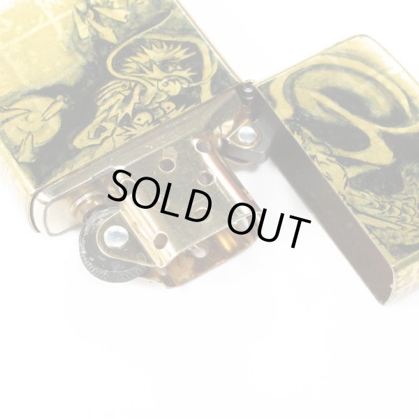 Photo6: Vintage Zippo Dragon Ryu Real Gold Leaf Plating Gold Tank Japan Limited Oil Lighter (6)