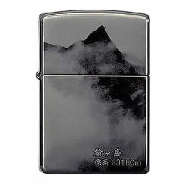 Photo1: Vintage Zippo Mt.Yarigatake 3180m Laser Engraving Black Titanium Japan Limited Oil Lighter (1)