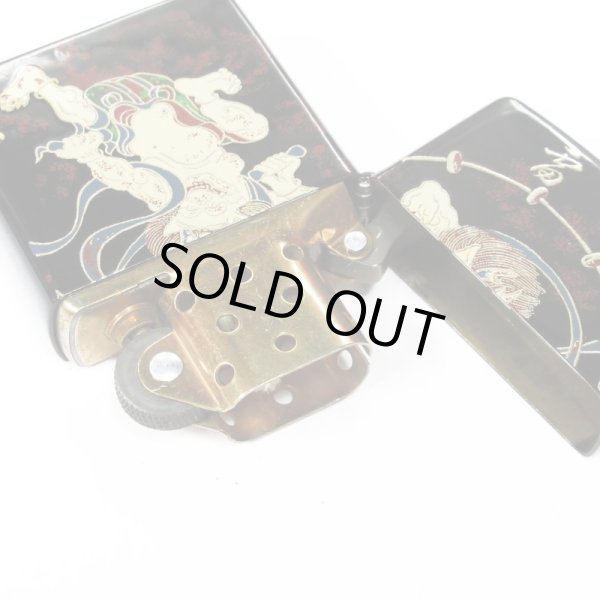 Photo3: Vintage Zippo Raijin Thunder God Japanese Traditional Makie Gold Tank Japan Limited Oil Lighter (3)