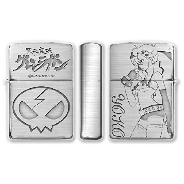 Photo1: Zippo Gurren Yoko Lagann Oxidized Silver Both Sides Etching Japan Limited Japanese Anime Oil Lighter (1)