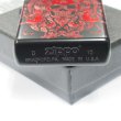 Photo5: Used Zippo Red Lucifer Matte Black Plating Etching Japan Limited Oil Lighter (5)