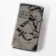 Photo1: Used Slim Zippo HYSTERIC GLAMOUR Both Sides Etching Japan Limited Oil Lighter (1)