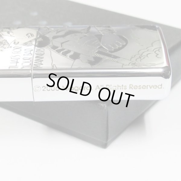 Photo5: Used Slim Zippo HYSTERIC GLAMOUR Both Sides Etching Japan Limited Oil Lighter (5)