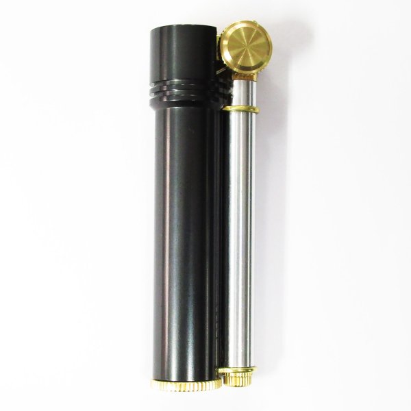 Photo1: Douglass Field-L Classic Design Cigarette Oil Lighter Aluminum Gunmetal Made in Japan (1)