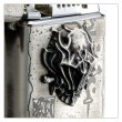 Photo3: GARO 牙狼 魔導輪 Zalva Shield-M Ronson Typhoon Oil Lighter Oxidized Silver Japan Limited (3)