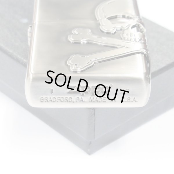 Photo5: Zippo Skull Crossbones 3-sides Metal Oxidized Nickel Plating Japan Limited Oil Lighter (5)
