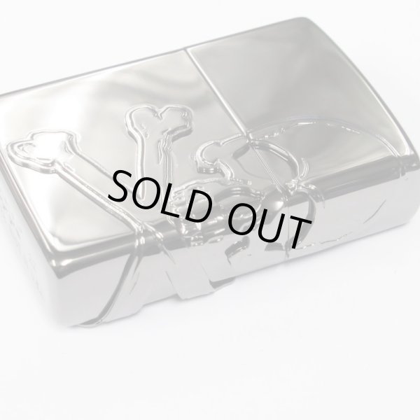 Photo2: Zippo Skull Crossbones 3-sides Metal Black Nickel Plating Japan Limited Oil Lighter (2)