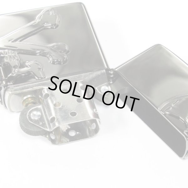 Photo4: Zippo Skull Crossbones 3-sides Metal Black Nickel Plating Japan Limited Oil Lighter (4)