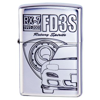 Zippo Mazda RX-7 SA22C Etching Oxidized Silver Plating Japan