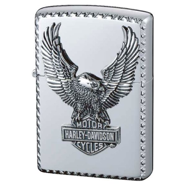 Photo1: Zippo Harley Davidson Japan Limited Big Eagle Metal Silver Plating HDP-22 Oil Lighter (1)