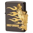 Photo2: Zippo Harley Davidson Japan Limited 3-sides Eagle Metal Black Ion 24Gold Plating HDP-01 Oil Lighter (2)