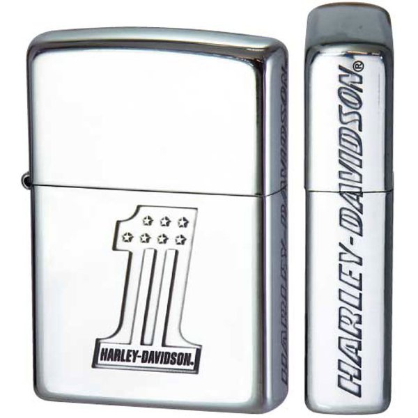 Photo1: Zippo Harley Davidson Japan Limited No.1 Design Side Logo Etching Silver Plating HDP-43 Oil Lighter (1)