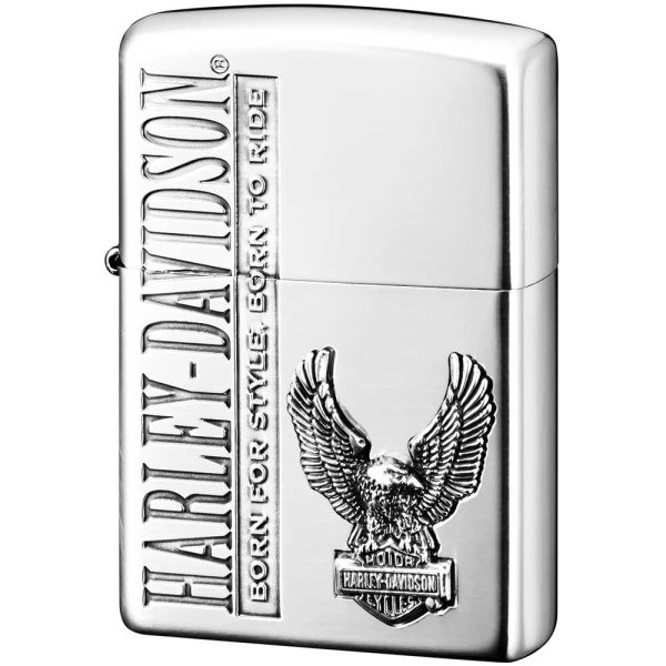 Photo1: Zippo Harley Davidson Japan Limited Oxidized Silver Plating Eagle Metal HDP-56 Oil Lighter (1)