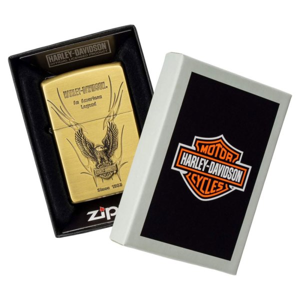 Photo4: Zippo Harley Davidson Japan Limited Big Eagle Bar Shield Metal Brass HDP-12 Oil Lighter (4)